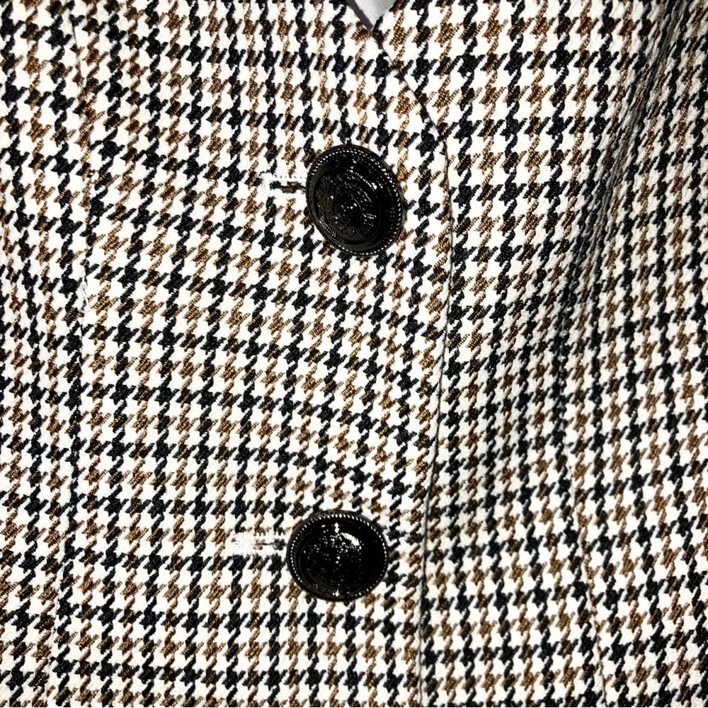 Commense Cream Brown Black Houndstooth Sweetheart Neckline Blazer Jacket XS NWT - Picture 10 of 13
